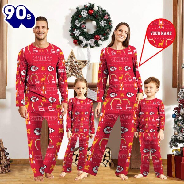 NFL Family Pajama Set,  NFL Kansas City Chiefs Sport Pajamas Custom Your Name