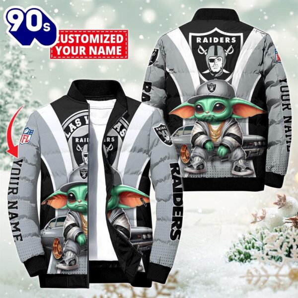 NFL Las Vegas Raiders Baby Yoda Puffer Jacket For Fans – NFL Puffer Jacket