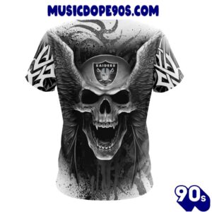 NFL Las Vegas Raiders Custom Name Number Special Kits With Skull T-Shirt 1 NFL Las Vegas Raiders Custom Name Number Special Kits With Skull T-Shirt