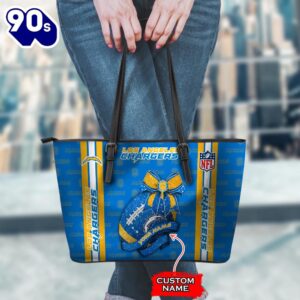 NFL Los Angeles Chargers Leather Handbag And Tote Bag Gift Christmas For Fans Team Sport