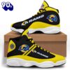 NFL Los Angeles Rams Yellow Black Stripes Air Jordan 13 Shoes Gift Xmas