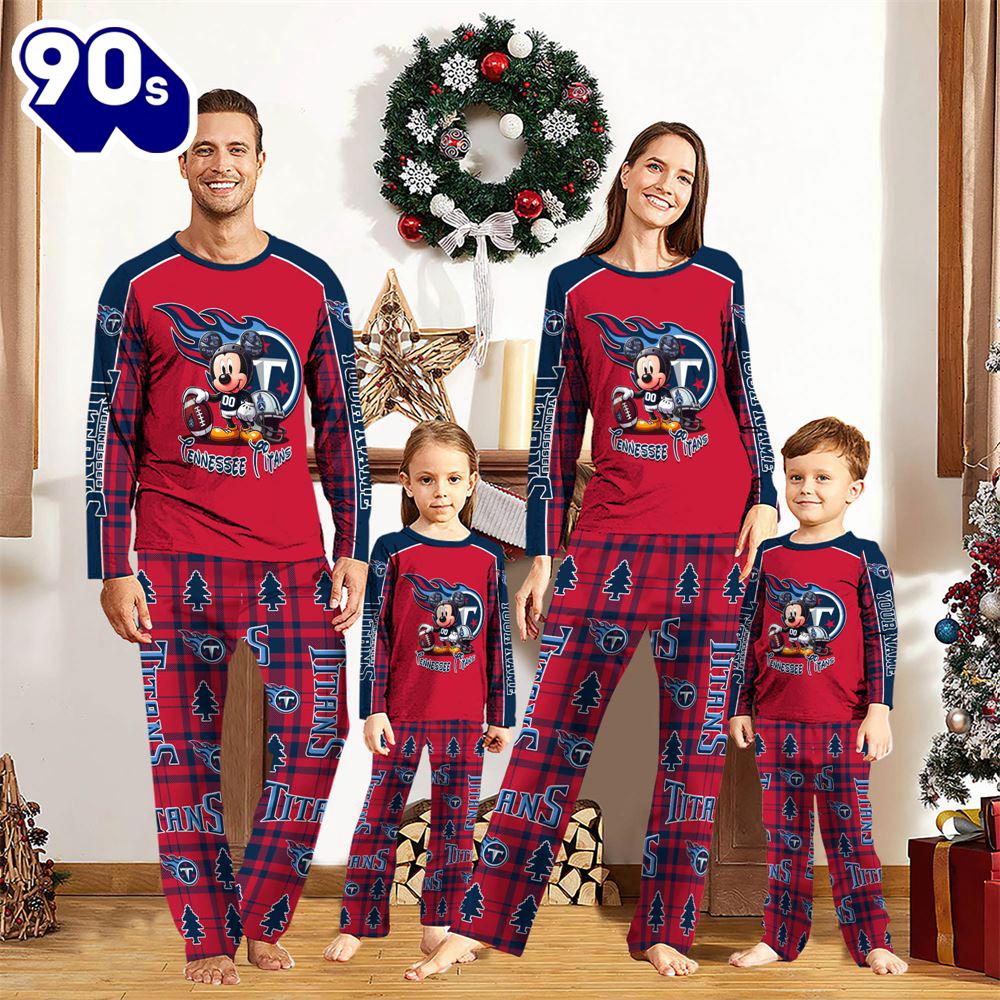 NFL Mickey Mouse Tennessee Titans Pajamas Personalized Your Name Gift Christmas NFL Mickey Mouse Tennessee Titans Pajamas Personalized Your Name Gift Christmas