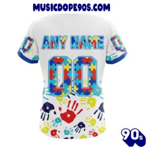 NFL Minnesota Vikings Custom Name Number Autism Awareness Hands T-Shirt 1 NFL Minnesota Vikings Custom Name Number Autism Awareness Hands T-Shirt