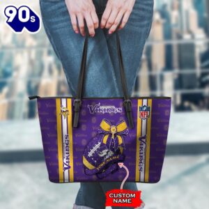NFL Minnesota Vikings Leather Handbag And Tote Bag Gift Christmas For Fans Team Sport