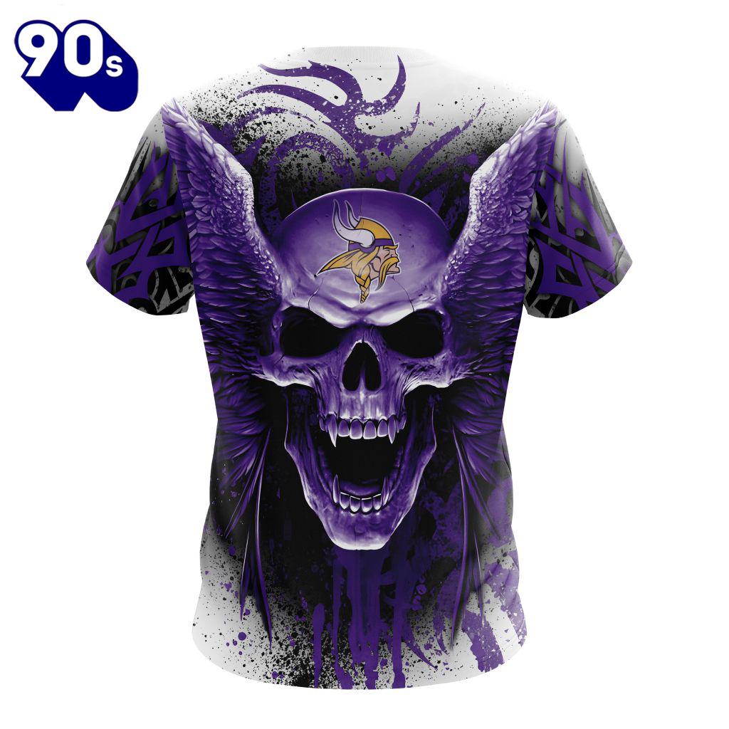 NFL Minnesota Vikings Special Kits With Skull T-Shirt NFL Minnesota Vikings Special Kits With Skull T-Shirt