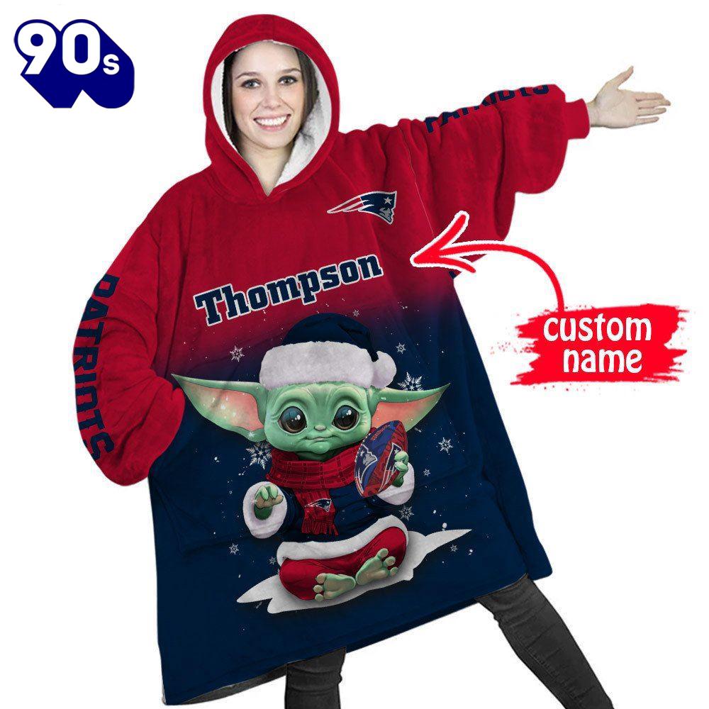 NFL New England Patriots Baby Yoda Custom Huggle Hoodie NFL New England Patriots Baby Yoda Custom Huggle Hoodie