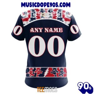 NFL New England Patriots Custom Name Number Grateful Dead T-Shirt 1 NFL New England Patriots Custom Name Number Grateful Dead T-Shirt