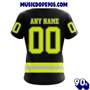 NFL New England Patriots Custom Name Number Special FireFighter Uniform T-Shirt 1 NFL New England Patriots Custom Name Number Special FireFighter Uniform T-Shirt