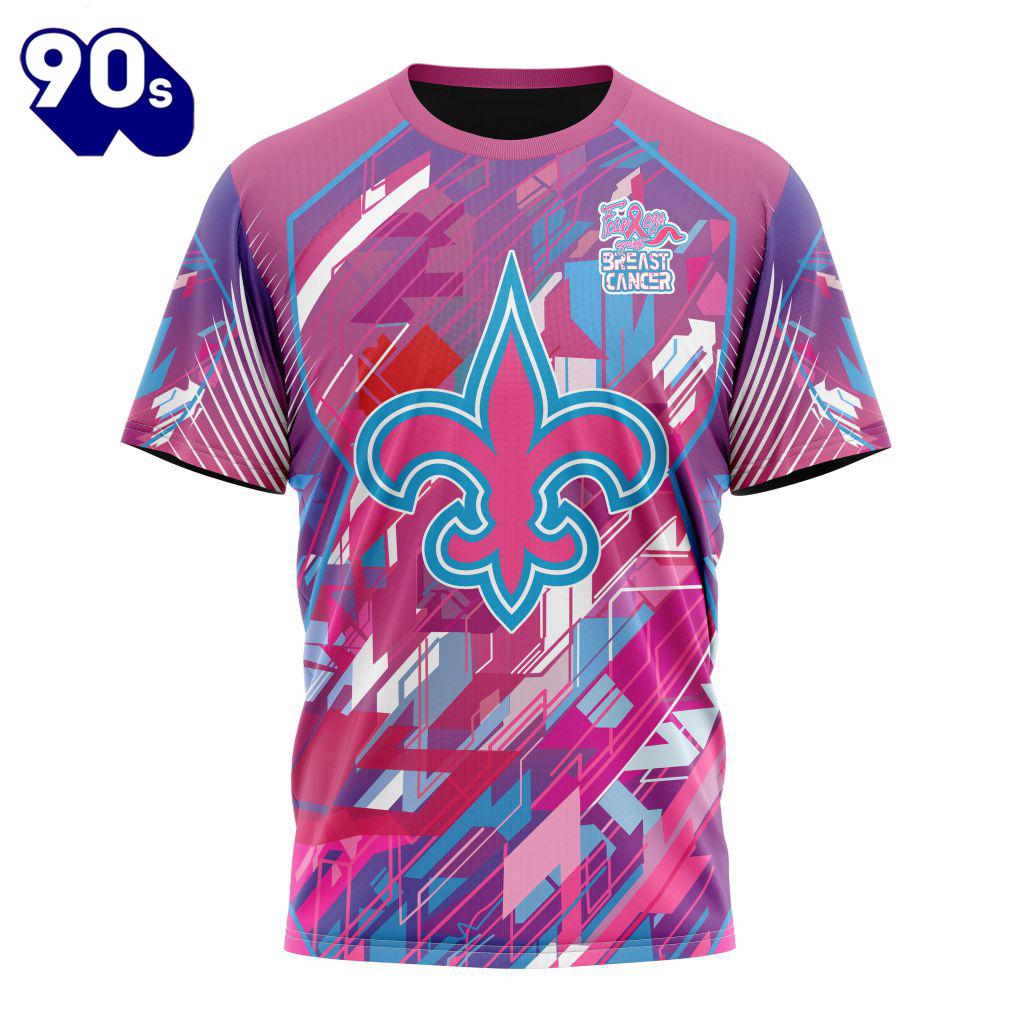 NFL New Orleans Saints Breast Cancer T-Shirt NFL New Orleans Saints Breast Cancer T-Shirt