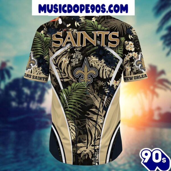 NFL New Orleans Saints Custom Name Flower Summer Tropical Hawaiian Shirt