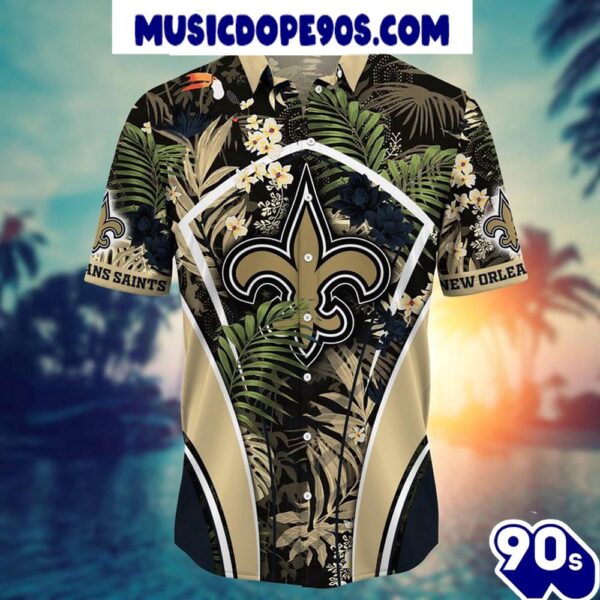 NFL New Orleans Saints Custom Name Flower Summer Tropical Hawaiian Shirt