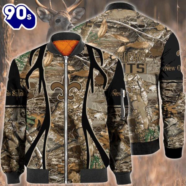 Nfl New Orleans Saints Hunting Bomber Jacket