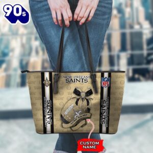 NFL New Orleans Saints Leather Handbag And Tote Bag Gift Christmas For Fans Team Sport