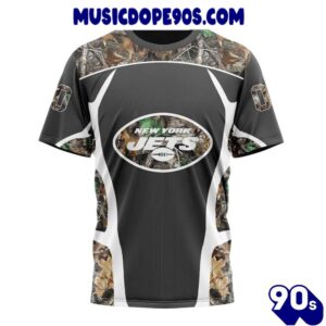 NFL New York Jets Custom Name Number Camo Hunting T-Shirt