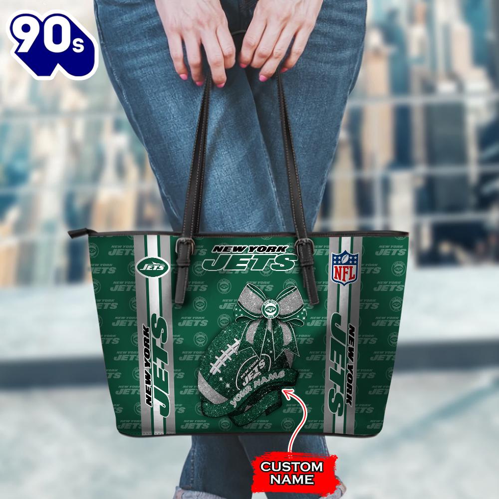 NFL New York Jets Leather Handbag And Tote Bag Gift Christmas For Fans Team Sport NFL New York Jets Leather Handbag And Tote Bag Gift Christmas For Fans Team Sport