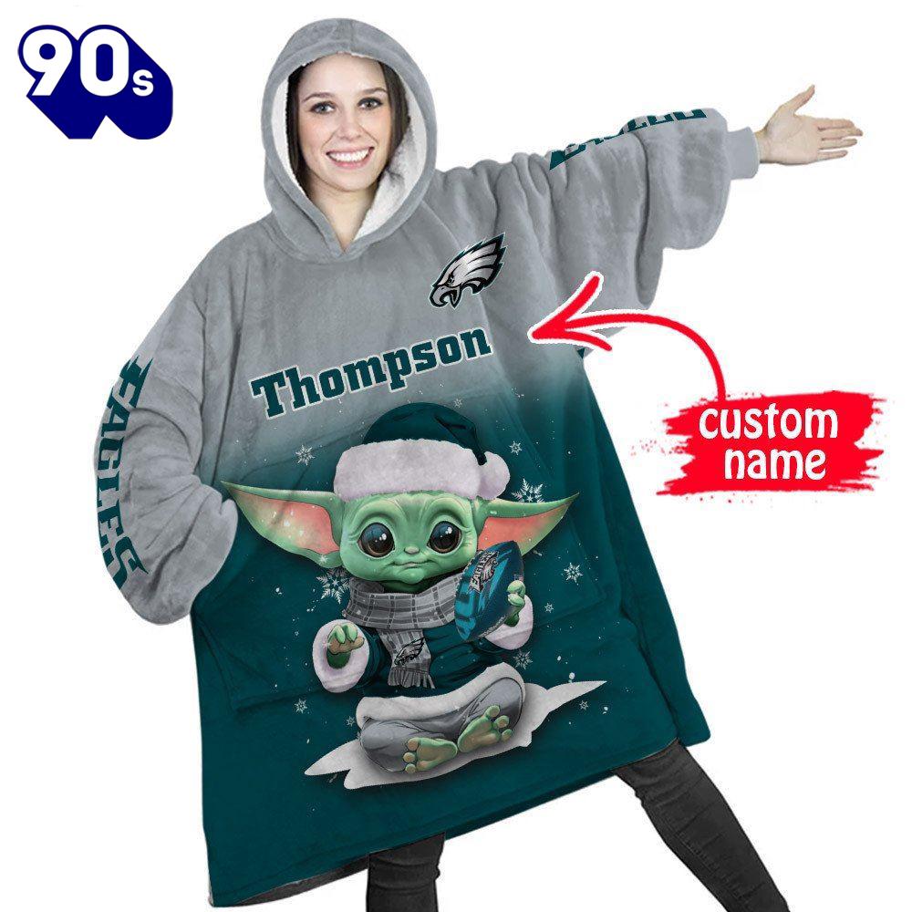 NFL Philadelphia Eagles Baby Yoda Custom Huggle Hoodie NFL Philadelphia Eagles Baby Yoda Custom Huggle Hoodie