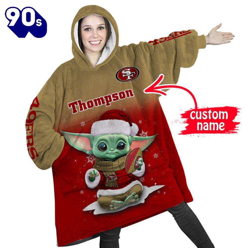 NFL San Francisco 49ers Baby Yoda Custom Huggle Hoodie NFL San Francisco 49ers Baby Yoda Custom Huggle Hoodie