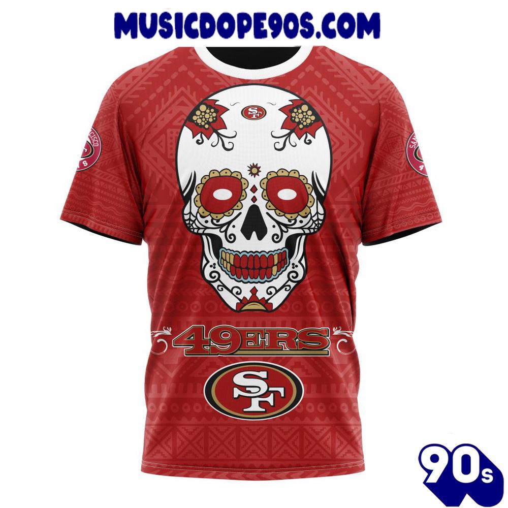 NFL San Francisco 49ers Custom Name Number Kits For Dia De Muertos T-Shirt NFL San Francisco 49ers Custom Name Number Kits For Dia De Muertos T-Shirt