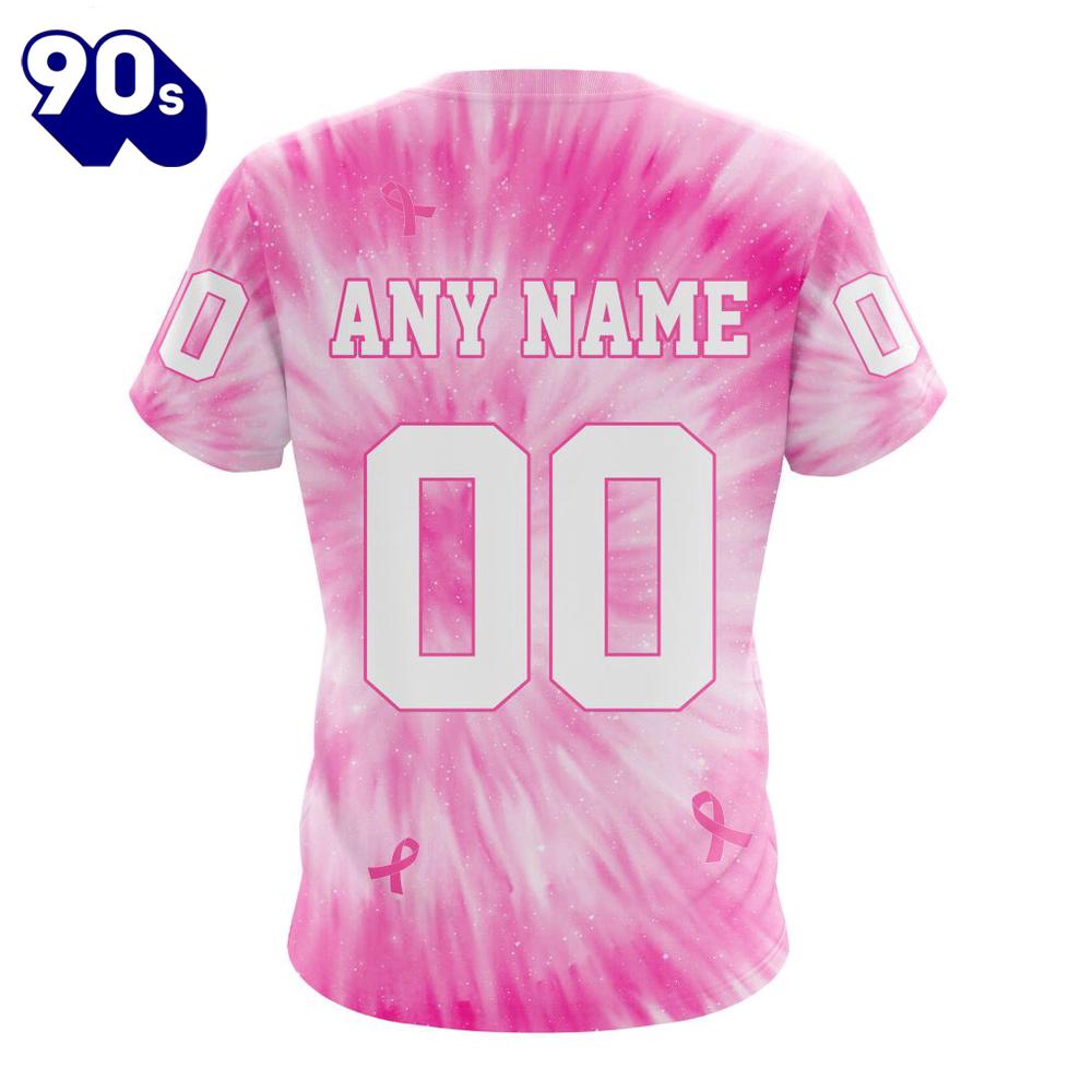 NFL San Francisco 49ers Custom Name Number Pink Tie-Dye T-Shirt NFL San Francisco 49ers Custom Name Number Pink Tie-Dye T-Shirt