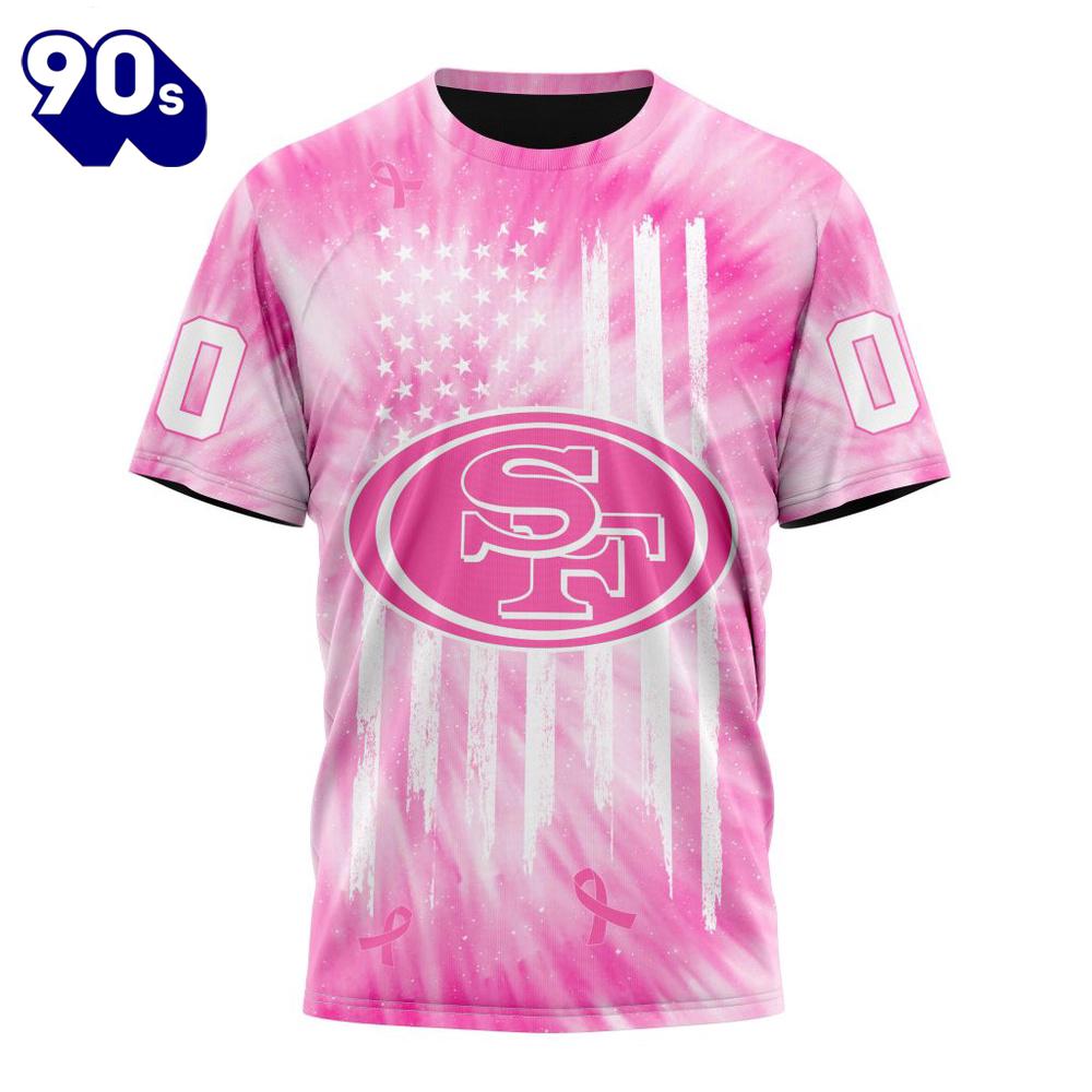 NFL San Francisco 49ers Custom Name Number Pink Tie-Dye T-Shirt NFL San Francisco 49ers Custom Name Number Pink Tie-Dye T-Shirt