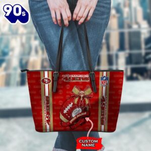 NFL San Francisco 49ers Leather Handbag And Tote Bag Gift Christmas For Fans Team Sport