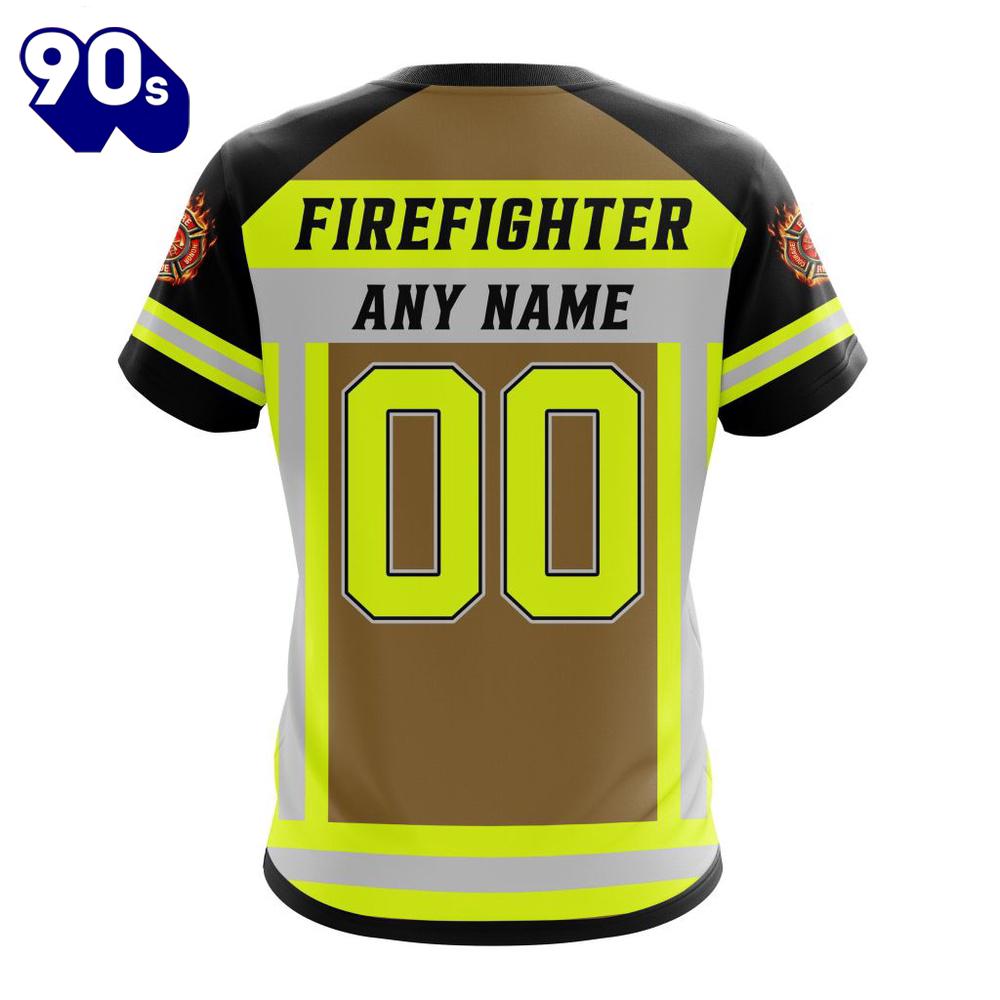 NFL Seattle Seahawks Custom Name Number Firefighter Uniform T-Shirt NFL Seattle Seahawks Custom Name Number Firefighter Uniform T-Shirt