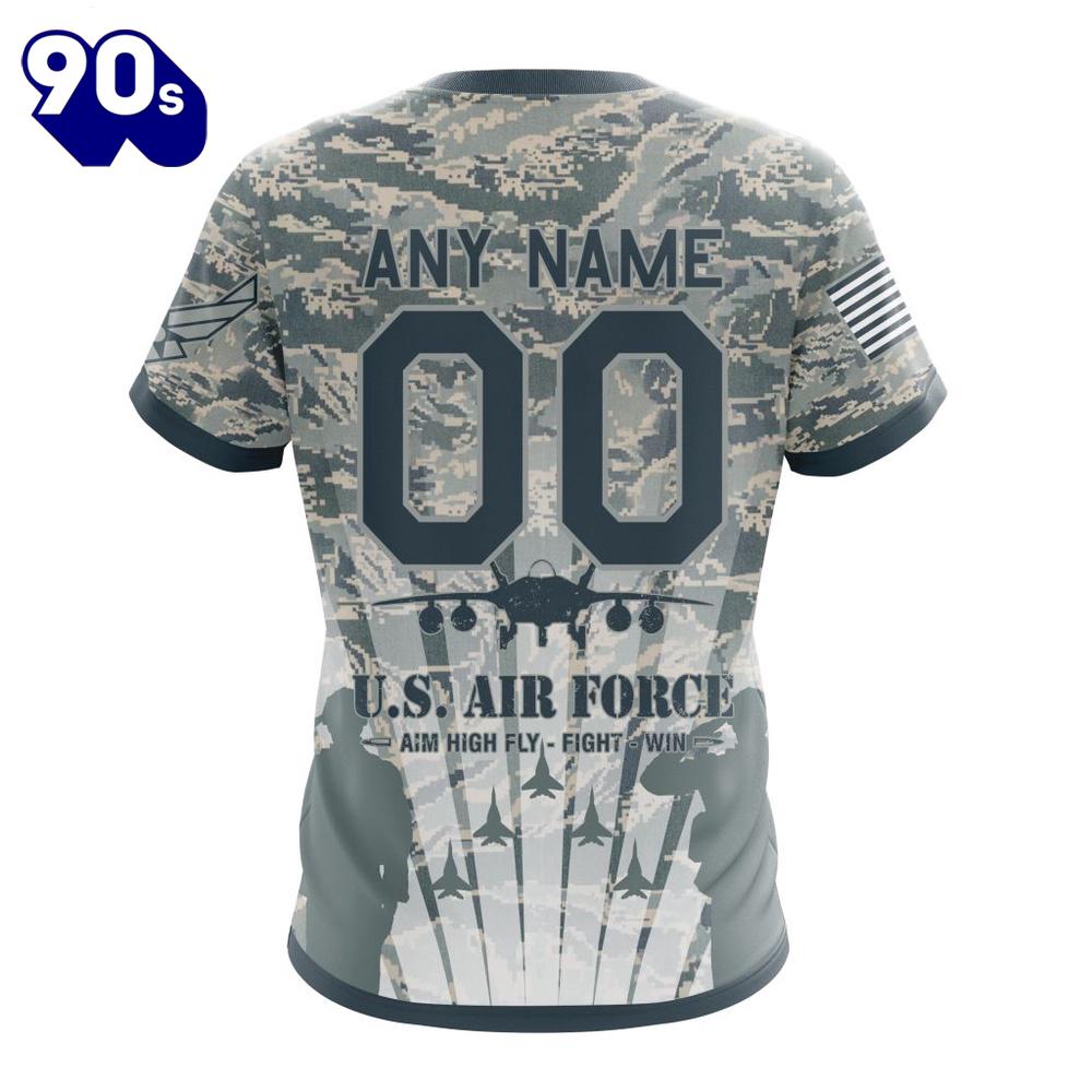 NFL Seattle Seahawks Custom Name Number Honor US Air Force Veterans T-Shirt NFL Seattle Seahawks Custom Name Number Honor US Air Force Veterans T-Shirt