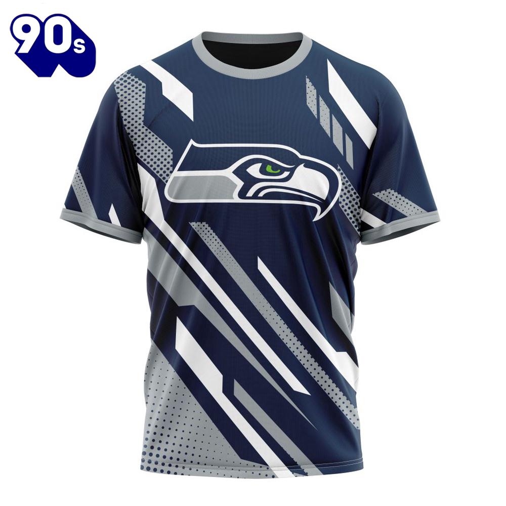 NFL Seattle Seahawks Custom Name Number MotoCross Concept T-Shirt NFL Seattle Seahawks Custom Name Number MotoCross Concept T-Shirt