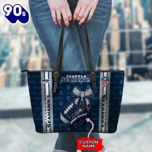 NFL Seattle Seahawks Leather Handbag And Tote Bag Gift Christmas For Fans Team Sport