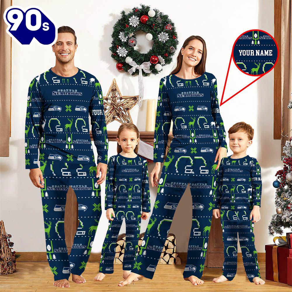 NFL Family Pajama Set, NFL Seattle Seahawks Sport Pajamas Custom Your Name NFL Family Pajama Set, NFL Seattle Seahawks Sport Pajamas Custom Your Name