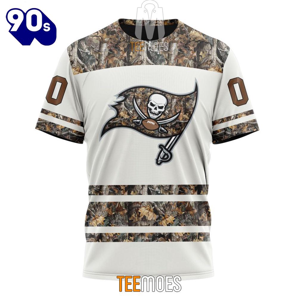NFL Tampa Bay Buccaneers Custom Name Number White Camo Hunting T-Shirt NFL Tampa Bay Buccaneers Custom Name Number White Camo Hunting T-Shirt