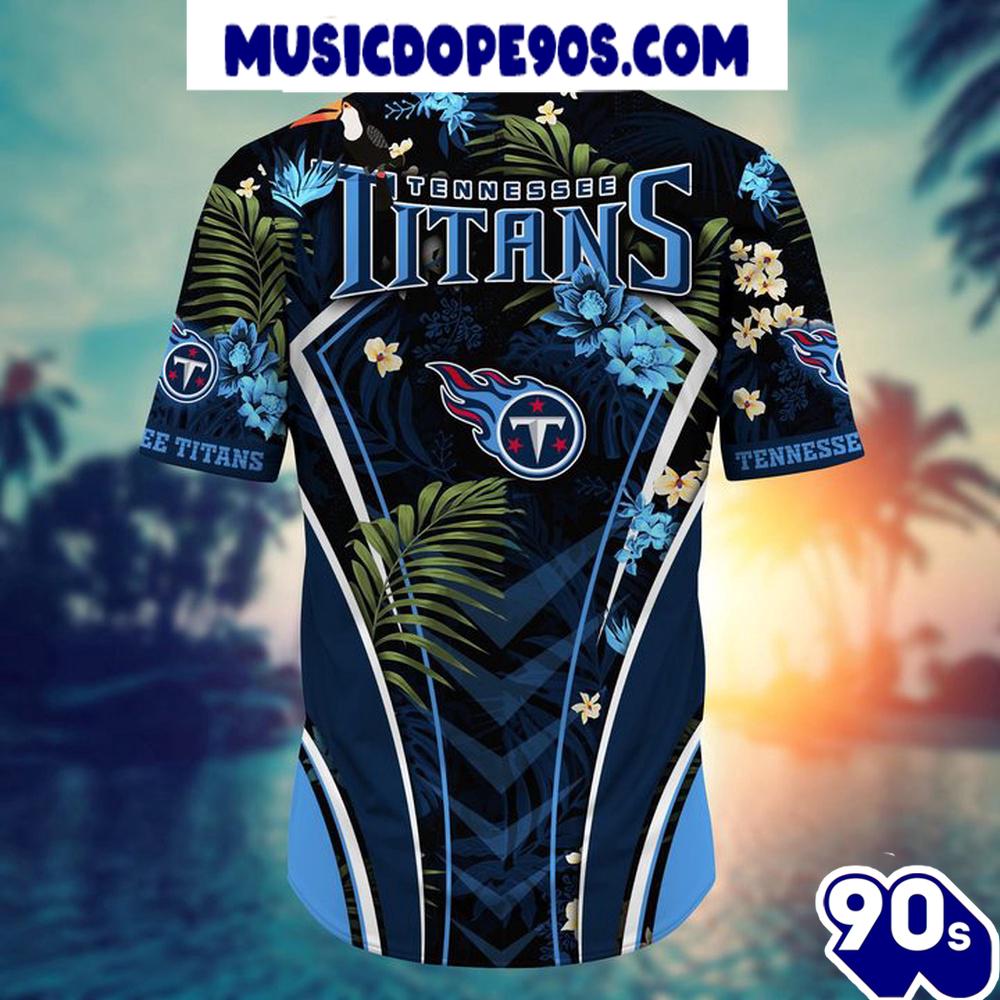 NFL Tennessee Titans Custom Name Flower Summer Tropical Hawaiian Shirt NFL Tennessee Titans Custom Name Flower Summer Tropical Hawaiian Shirt