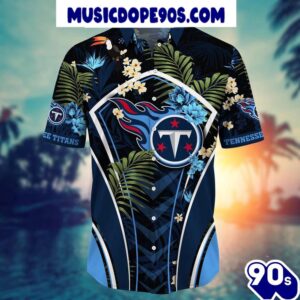 NFL Tennessee Titans Custom Name Flower Summer Tropical Hawaiian Shirt 1 NFL Tennessee Titans Custom Name Flower Summer Tropical Hawaiian Shirt