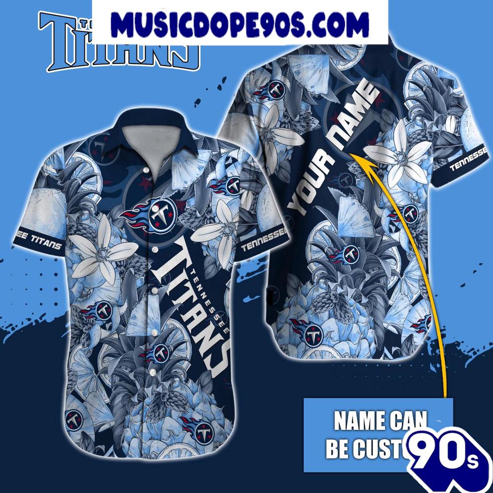 NFL Tennessee Titans Custom Name Special Tropical Fruit Hawaiian Shirt NFL Tennessee Titans Custom Name Special Tropical Fruit Hawaiian Shirt