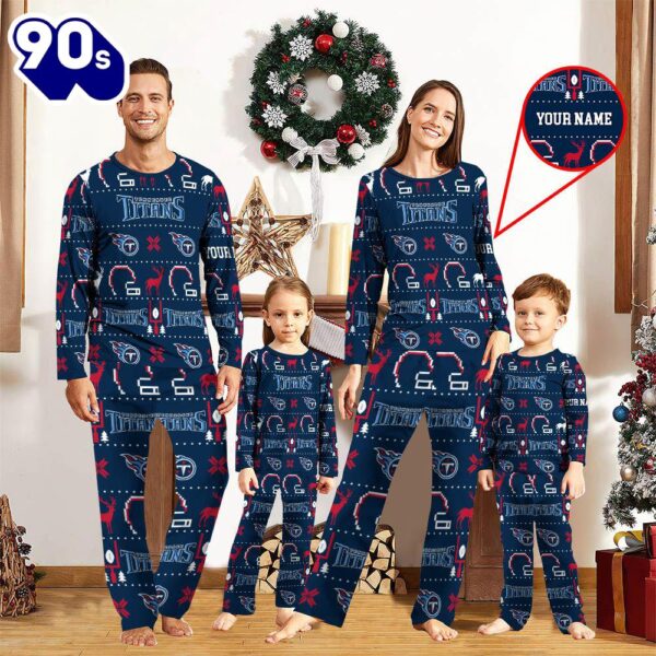 NFL Family Pajama Set,  NFL Tennessee Titans Sport Pajamas Custom Your Name