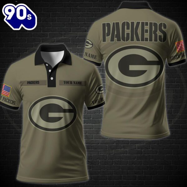 NFL Vetaran Day Green Bay Packers Polo Shirt Custom Your Name Veteran Polo Shirt