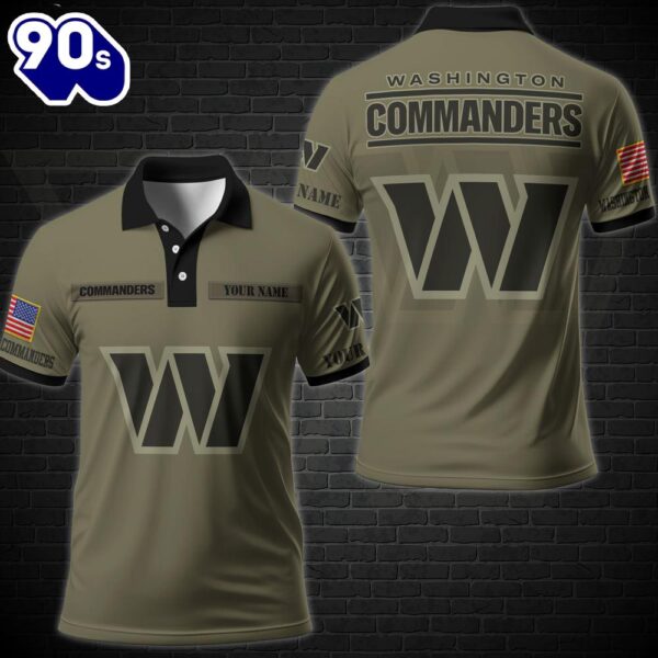 NFL Vetaran Day Washington Commanders Polo Shirt Custom Your Name Veteran Polo Shirt