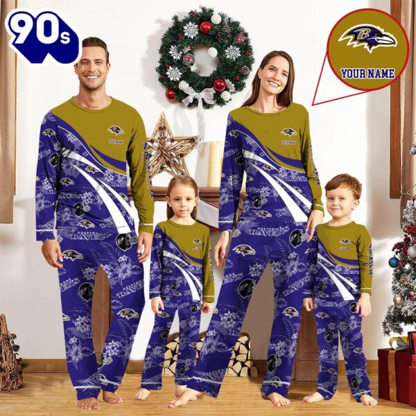 NFL Family Pajama Set,  NFLBaltimore Ravens Pajamas Personalized Your Name Football Team Pajamas