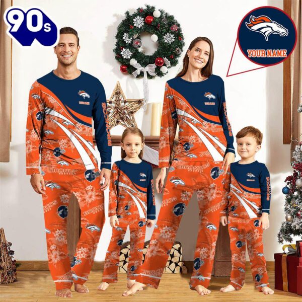 NFL Family Pajama Set,  NFLDenver Broncos Pajamas Personalized Your Name Football Team Pajamas