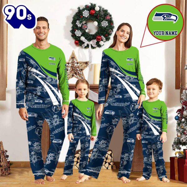 NFL Family Pajama Set,  NFLSeattle Seahawks Pajamas Personalized Your Name Football Team Pajamas