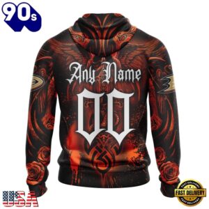NHL Anaheim Ducks Special Design Halloween With Skull Art Hoodie, T Shirt , Trending NHL 3D Tee Nhl Anaheim Ducks Special Design Halloween With Skull Art Hoodie T Shirt 2