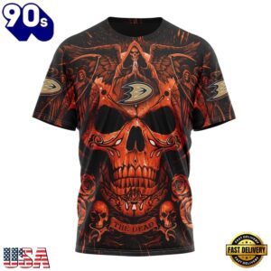 NHL Anaheim Ducks Special Design Halloween With Skull Art Hoodie, T Shirt , Trending NHL 3D Tee Nhl Anaheim Ducks Special Design Halloween With Skull Art Hoodie T Shirt 4