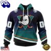NHL Anaheim Ducks Special Retro Gradient Design Hoodie, T Shirt, Trending NHL 3D Tee
