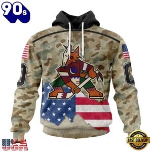 NHL Arizona Coyotes Specialized Kits For United State With Camo Color Hoodie, T Shirt , Trending NHL 3D Tee Nhl Arizona Coyotes Specialized Kits For United State With Camo Color Hoodie T Shirt 1