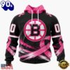 NHL Boston Bruins 2026 Hockey Pink Fights Breast Cancer Design Hoodie, TShirt, Sweatshirt, Trending NHL 3D Tee