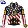 NHL Boston Bruins Specialized Kits For Honor USS Military Hoodie, T Shirt , Trending NHL 3D Tee