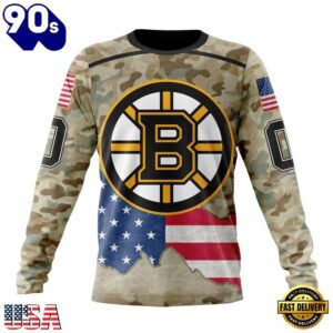 NHL Boston Bruins Specialized Kits For United State With Camo Color Hoodie, T Shirt , Trending NHL 3D Tee Nhl Boston Bruins Specialized Kits For United State With Camo Color Hoodie T Shirt 3