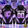 NHL Calgary Flames 2026 Hockey Fights Cancer Personalized Hoodie Shirt, Trending NHL 3D Tee