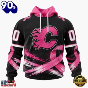 NHL Calgary Flames 2026 Hockey Pink Fights Breast Cancer Design Hoodie, TShirt, Sweatshirt, Trending NHL 3D Tee Nhl Calgary Flames 2026 Hockey Pink Fights Breast Cancer Design Hoodie Tshirt Sweatshirt 1