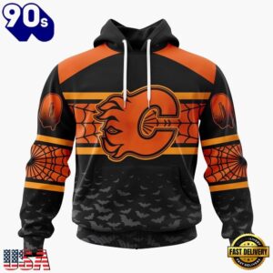 NHL Calgary Flames Halloween Design Personalized Hoodie, T Shirt, Sweatshirt, Trending NHL 3D Tee Nhl Calgary Flames Halloween Design Personalized Hoodie T Shirt Sweatshirt 1